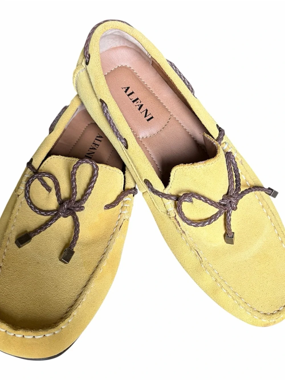 Alfani Men’s Yellow Suede Moccasin Loafers